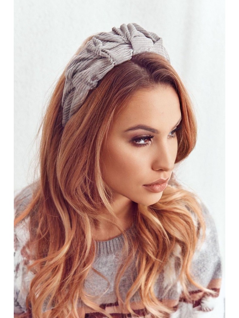 Gray corduroy hairband OP1171 - Online store - Boutique